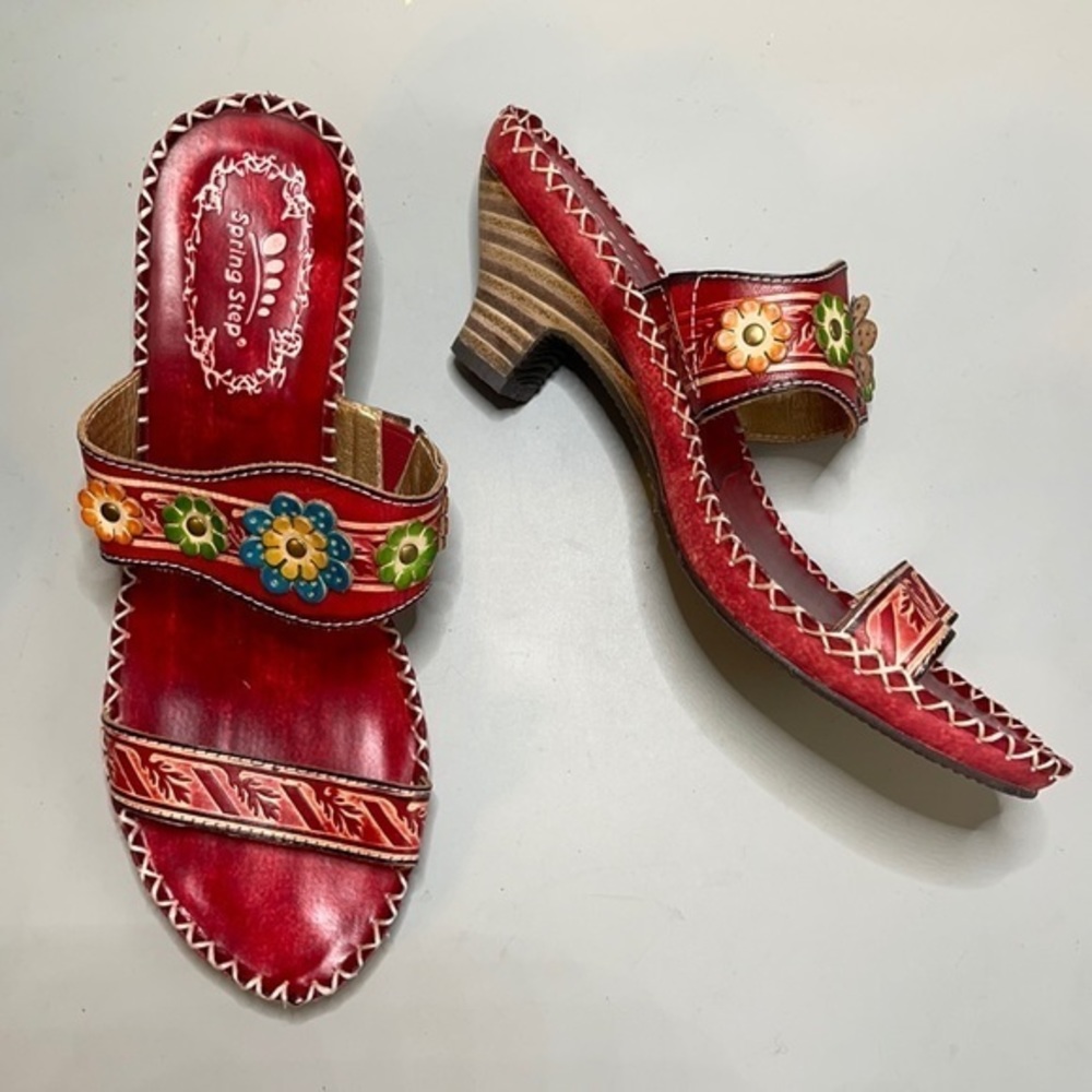 Spring Step Tango Leather Upper, Stack Heel Sz 41 - image 1